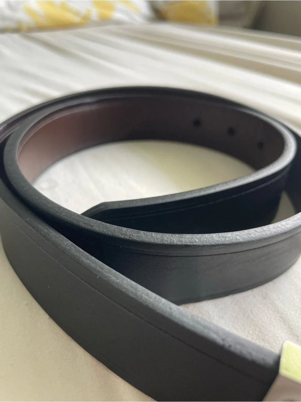 Banana Republic Men's Reversible Black/Brown Leather Belt with Silver Buckle